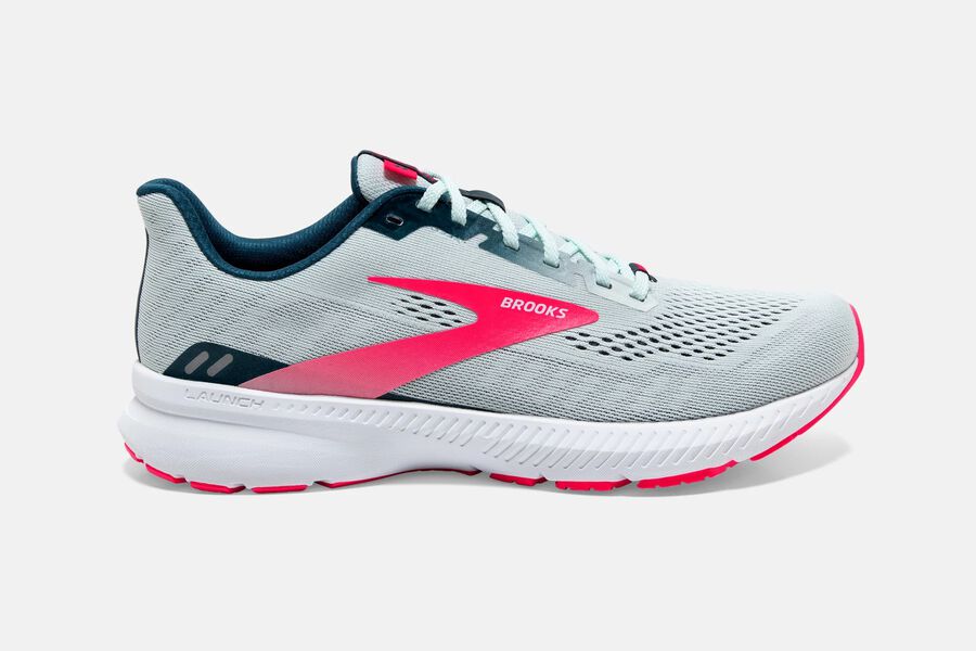 Brooks Running Shoes - Launch 8 Road Womens - Grey/Pink - DPS-825936